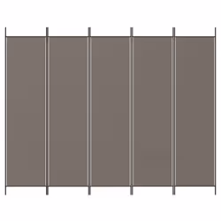 Divisorio a 5 Pannelli Antracite 250x200 cm Tessutocod mxl 120875 - Vista aggiuntiva 3