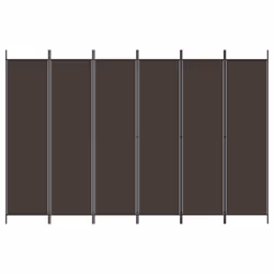 vidaXL Divisorio a 6 Pannelli Marrone 300x200 cm in Tessuto - Vista aggiuntiva 3