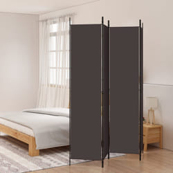 Divisorio a 4 Pannelli Marrone 200x220 cm in Tessutocod mxl 106885
