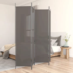 Paravento, Divisorio a 4 Pannelli Antracite 200x220 cm Tessuto Vidaxl