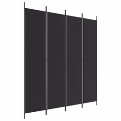 Divisorio a 4 Pannelli Nero 200x220 cm in Tessutocod mxl 70601 - Vista aggiuntiva 2
