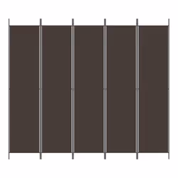 Divisorio a 5 Pannelli Marrone 250x220 cm in Tessutocod mxl 81003 - Vista aggiuntiva 3