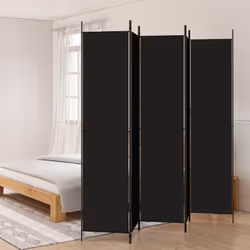 Divisorio 5 Pannelli Nero 250x220 cm Tessutocod mxl 118553