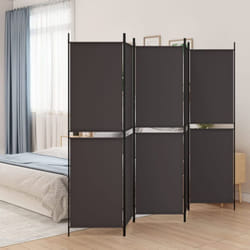 Paravento, Divisorio a 5 Pannelli Marrone 250x200 cm in Tessuto Vidaxl