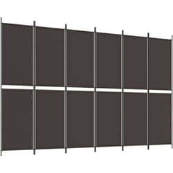 Divisorio a 6 Pannelli Marrone 300x200 cm in Tessuto Vidaxl
