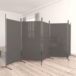 Paravento, Divisorio a 5 Pannelli Antracite 433x180 cm Tessuto Vidaxl