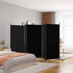 Paravento, Divisorio a 5 Pannelli Nero 433x180 cm in Tessuto Vidaxl