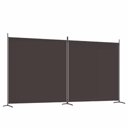 vidaXL Divisorio a 2 Pannelli Marrone 348x180 cm in Tessuto - Vista aggiuntiva 2