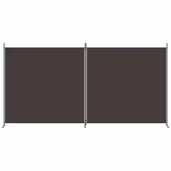 vidaXL Divisorio a 2 Pannelli Marrone 348x180 cm in Tessuto - Vista aggiuntiva 3