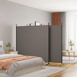 vidaXL Divisorio a 4 Pannelli Antracite 698x180 cm Tessuto