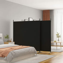Paravento, Divisorio a 4 Pannelli Nero 698x180 cm in Tessuto vidaXL