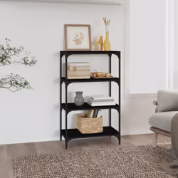 VidaXL 819327, Nero, Acciaio, Legno, 600 mm, 330 mm, 1000 mm