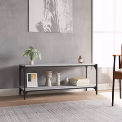 vidaXL Mobile TV Grigio Sonoma 100x33x41cm Legno Multistrato e Acciaio - Vista aggiuntiva 3