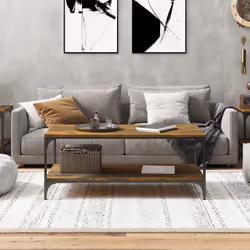 vidaXL Tavolino da Salotto Rovere Fumo 100x50x40 cm Legno Multistrato - Vista aggiuntiva 3