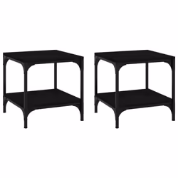 vidaXL Tavolini 2pz Nero 40x40x40 cm in Legno Multistrato - Vista aggiuntiva 2