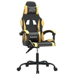 Sedia da Gaming Girevole Nera e Oro in Similpelle vidaXL