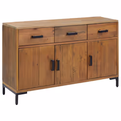 vidaXL Credenza Marrone 110x35x70 cm in Legno Massello di Pino - Vista aggiuntiva 2