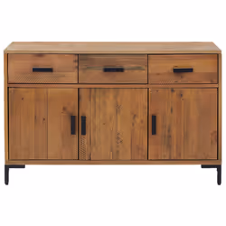 vidaXL Credenza Marrone 110x35x70 cm in Legno Massello di Pino - Vista aggiuntiva 3