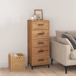 vidaXL Cassettiera 42x35x110 cm in Legno Massello di Pino