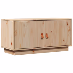 vidaXL Mobile Porta TV 80x34x40 cm in Legno Massello di Pino - Vista aggiuntiva 2