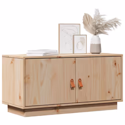 vidaXL Mobile Porta TV 80x34x40 cm in Legno Massello di Pino - Vista aggiuntiva 3