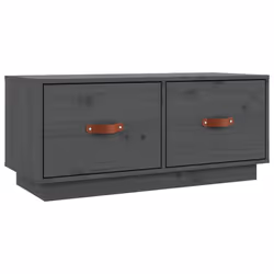 vidaXL Mobile Porta TV Grigio 80x34x35 cm in Legno Massello di Pino - Vista aggiuntiva 2
