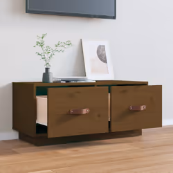 vidaXL Mobile Porta TV ambra 80x34x35 cm in Legno Massello di Pino - Vista aggiuntiva 3