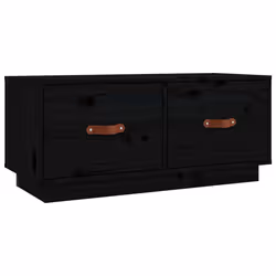 vidaXL Mobile Porta TV Nero 80x34x35 cm in Legno Massello di Pino - Vista aggiuntiva 2