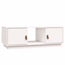 vidaXL Tavolino da Salotto Bianco 100x50x35 cm Legno Massello di Pino - Vista aggiuntiva 2