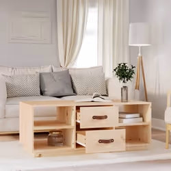 vidaXL Tavolino da Salotto 100x50x41 cm Legno Massello di Pino - Vista aggiuntiva 3