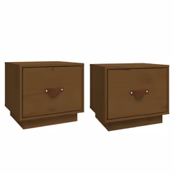 vidaXL Comodini 2 pz ambra 40x34x35 cm in Legno Massello di Pino - Vista aggiuntiva 2
