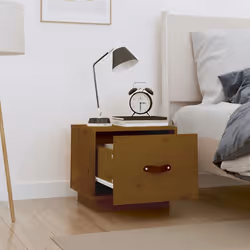 vidaXL Comodini 2 pz ambra 40x34x35 cm in Legno Massello di Pino - Vista aggiuntiva 3