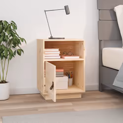 vidaXL Comodino 40x34x55 cm in Legno Massello di Pino - Vista aggiuntiva 3