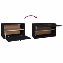 VidaXL 818354 scaffale Pino, Legno Nero - Vista aggiuntiva 6