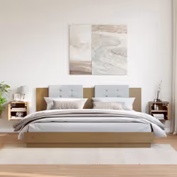 vidaXL Pensili 2pz Marrone Ambra31,5x30x30cm in Legno Massello di Pino - Vista aggiuntiva 3