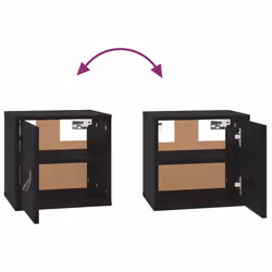 VidaXL 818364 scaffale Pino, Legno Nero - Vista aggiuntiva 7