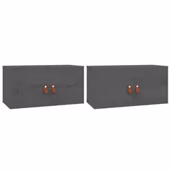 vidaXL Pensili 2 pz Grigi 60x30x30 cm in Legno Massello di Pino - Vista aggiuntiva 2