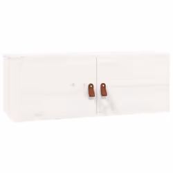 vidaXL Pensili 2 pz Bianchi 80x30x30 cm in Legno Massello di Pino - Vista aggiuntiva 3