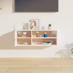 VidaXL 818387 scaffale Pino, Ecopelle Bianco