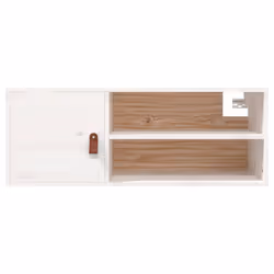 VidaXL 818387 scaffale Pino, Ecopelle Bianco - Vista aggiuntiva 6