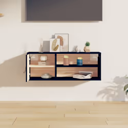 vidaXL Pensile Nero 80x30x30 cm in Legno Massello di Pino - Vista aggiuntiva 3