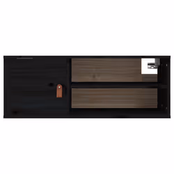 VidaXL 818394 scaffale Pino, Ecopelle Nero - Vista aggiuntiva 7
