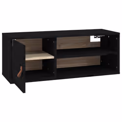 VidaXL 818394 scaffale Pino, Ecopelle Nero - Vista aggiuntiva 8