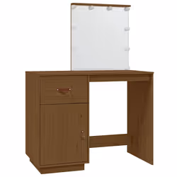vidaXL Toeletta con LED ambra 95x50x133,5cm in Legno Massello di Pino - Vista aggiuntiva 2