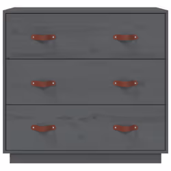 vidaXL Credenza Grigia 80x40x75 cm in Legno Massello di Pino - Vista aggiuntiva 3