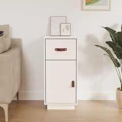 vidaXL Credenza Bianca 34x40x75 cm in Legno Massello di Pino