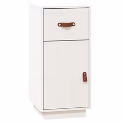 vidaXL Credenza Bianca 34x40x75 cm in Legno Massello di Pino - Vista aggiuntiva 2