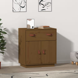 vidaXL Credenza Ambrata 65,5x40x75 cm in Legno Massello di Pino