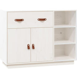 Credenza Bianca 98,5x40x75 cm in Legno Massello di Pino vidaXL