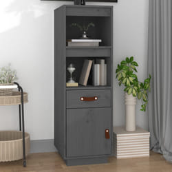 vidaXL Credenza Grigia 34x40x108,5 cm in Legno Massello di Pino